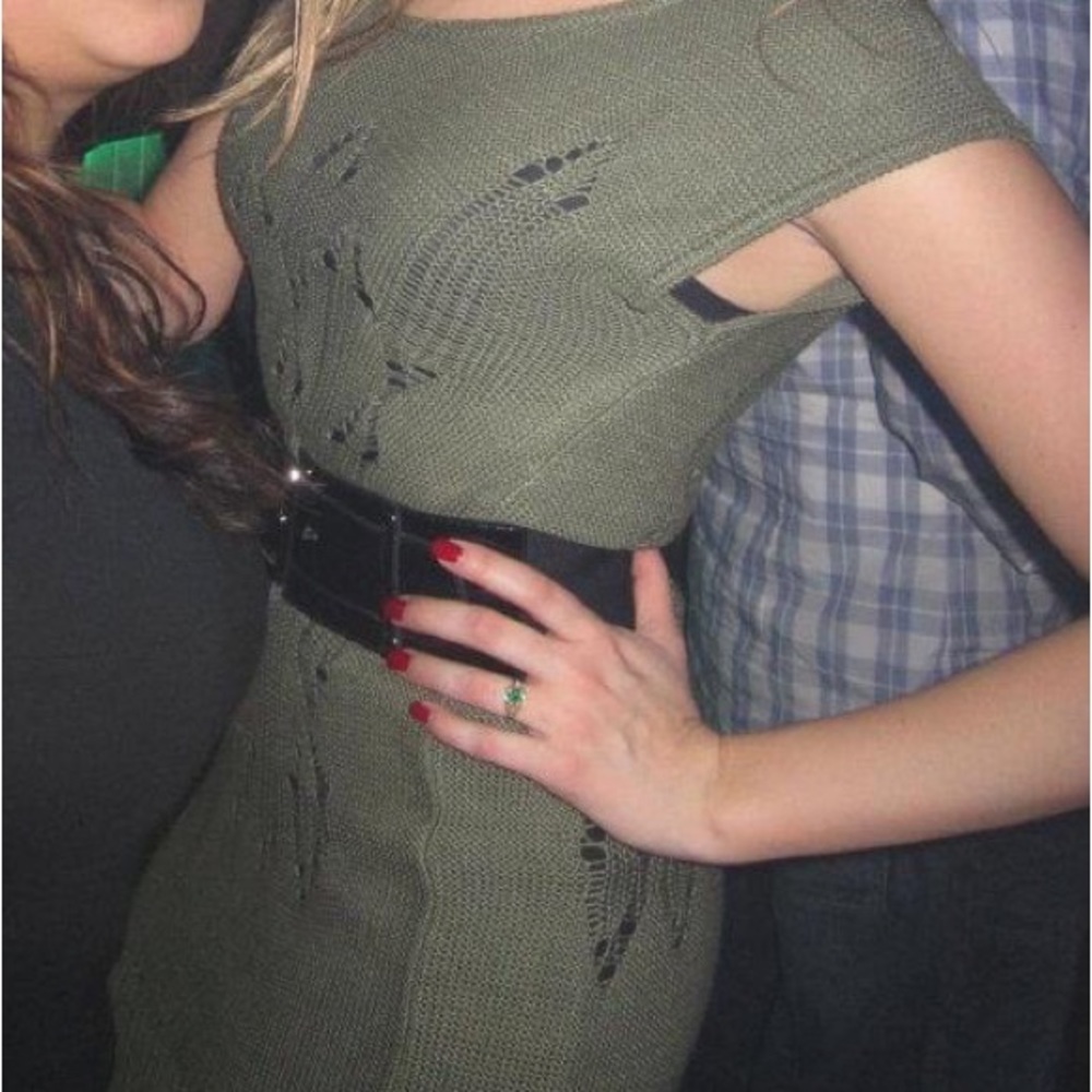 Olive green Bebe sweater tunic